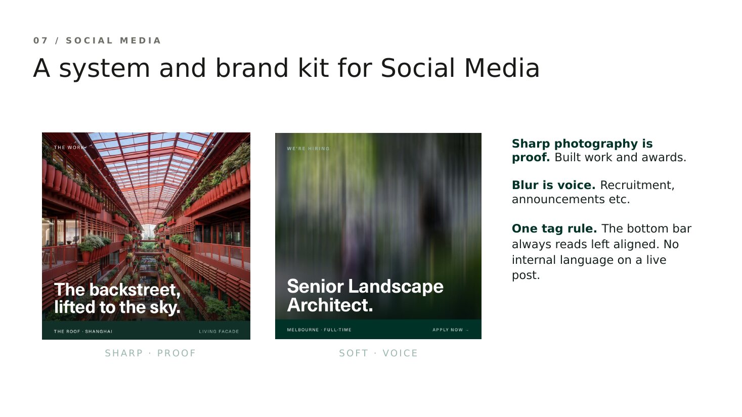 ASPECT Studios social media system and brand kit, showing post templates