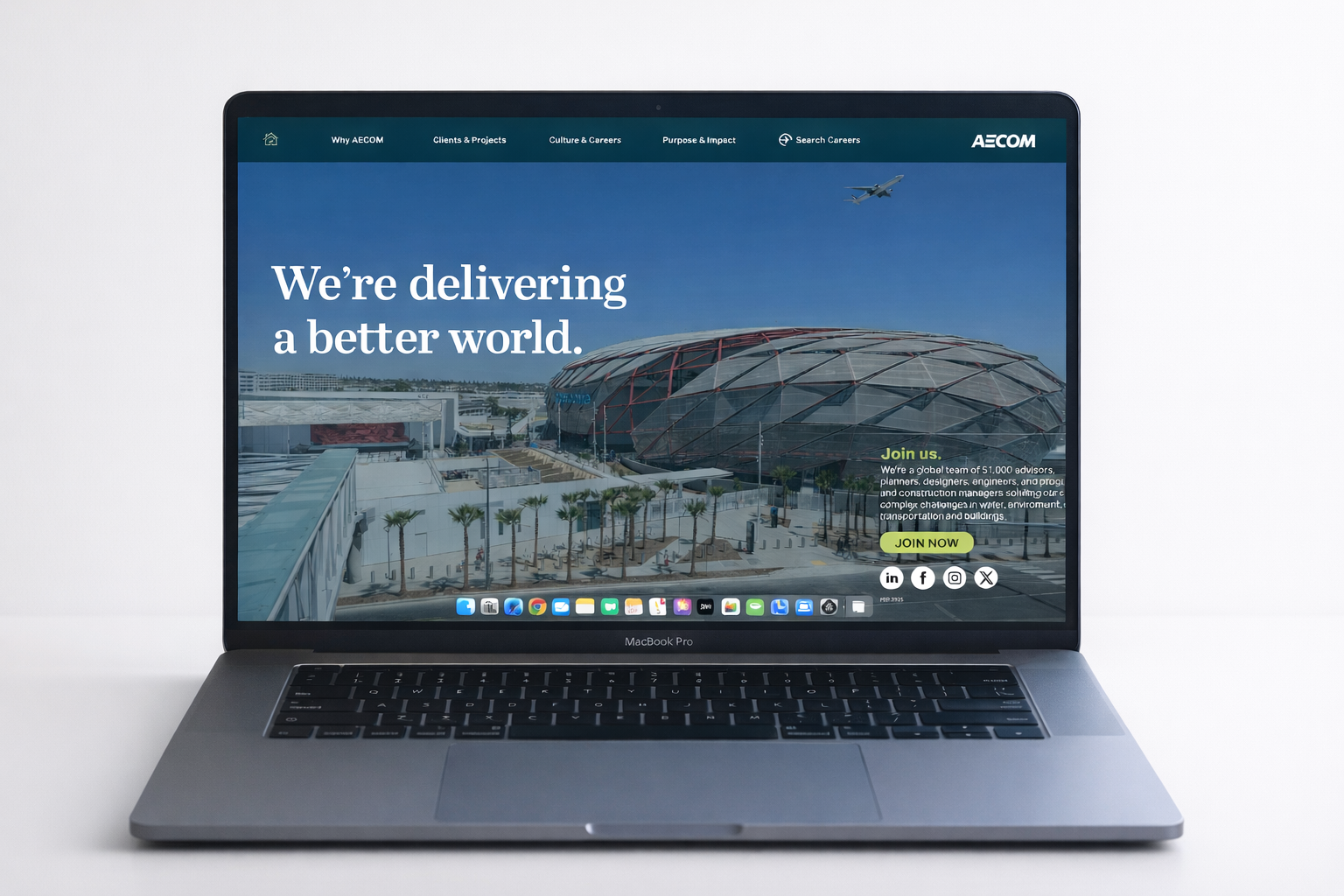 Employer Brand Experience — AECOM careers site on laptop